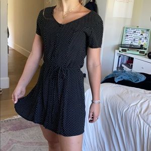 Brandy Melville Black Poka Dot Dress